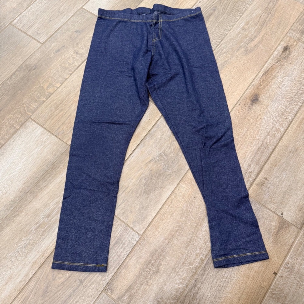 Wonder Nation Girls Dark Wash Denim Look Leggings XL 14-16 Blue Pull On Pants